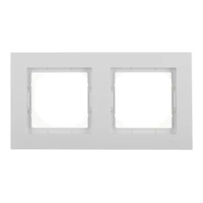 Рамка Systeme Electric AtlasDesign Aqua двухместная белая (ATN440102)