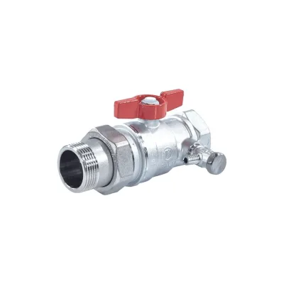 Кран шаровой латунный со спускником Giacomini R259DS Ду25x32, Ру35, м/амер, бабочка R259SX008 007-1274