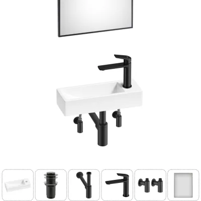 Комплект 6 в 1 Wellsee Bathroom Sink накладная/подвесная раковина 38x14 см состоит 20219556R