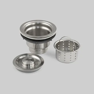 Выпуск для кухонной мойки Санакс с горловиной 90 мм, 110 х 50, из нержавеющей стали марки SUS 304, цвет САТИН. 87285