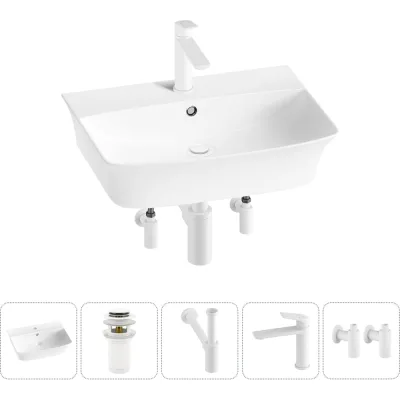 Комплект 5 в 1 Lavinia Boho Bathroom Sink накладная/подвесная раковина 55x42 см 20216792R