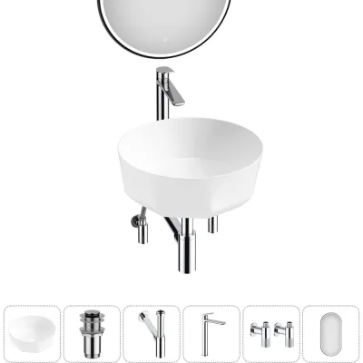 Комплект Wellsee 6 в 1 Lavinia Boho Bathroom Sink накладная раковина 42x42 см 20219481R