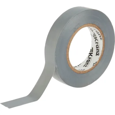 Изолента ПВХ KRANZ 0,13х15 мм, 25 м, серая KR-09-2108