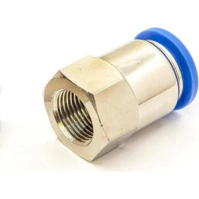 Пневмофитинг цанговый прямой с внутренней резьбой HIMPT PCF 4-01 (R1/8) 00-00008594