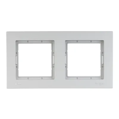 Рамка Systeme Electric AtlasDesign Aqua двухместная алюминий (ATN440302)
