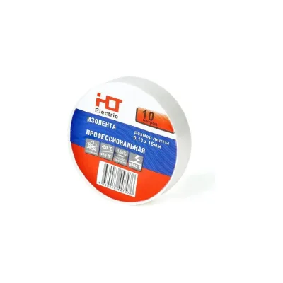 Изолента HLT ПВХ 0,13x15мм 10м, упаковка 10 шт. белая 084-16-050