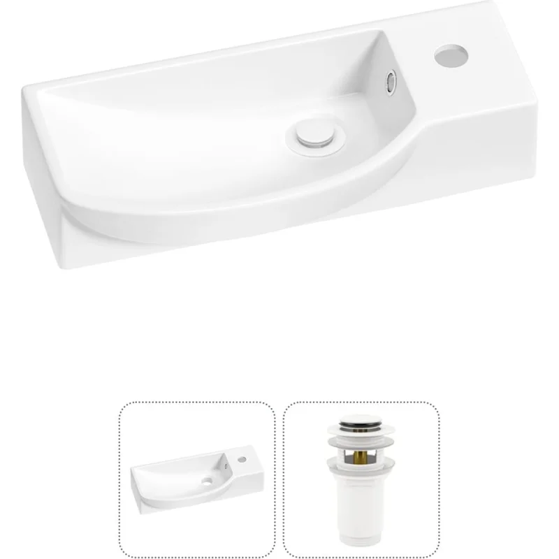 Комплект Wellsee 2 в 1 Lavinia Boho Bathroom Sink накладная/подвесная раковина 50x24 см 20216164R