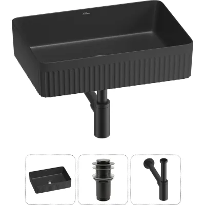 Набор Wellsee 3 в 1 Festive Fox 2.0 накладная раковина 50x35 см, донный клапан, сифон 20213758R