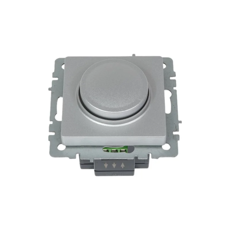 Поворотно-нажимной светорегулятор IEK Brite 600вт сс10-1-0-бра алюминий BR-D20-0600-K47