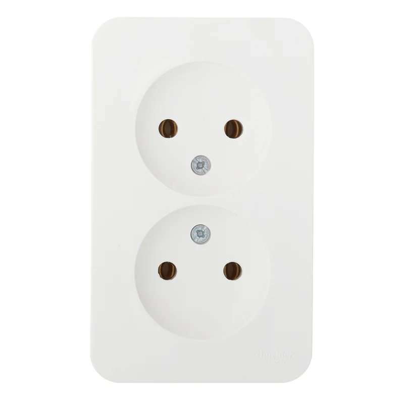 Розетка двойная Systeme Electric Blanca накладная молочная без заземления (BLNRA000212)