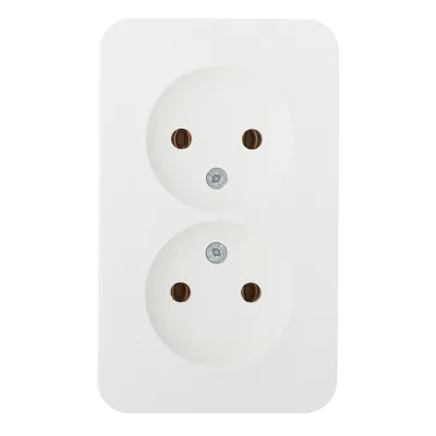 Розетка двойная Systeme Electric Blanca накладная молочная без заземления (BLNRA000212)