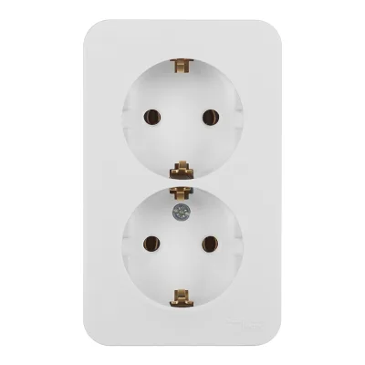 Розетка двойная Systeme Electric Blanca накладная белая с заземлением (BLNRA010211)