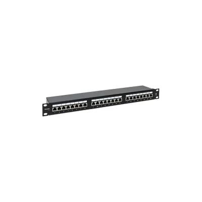 Патч-панель EKF TERACOM CS 19'' Cat.6 1U полный экран STP 24 порта RJ-45 Dual IDC с органайзером TRCS-PPNL-6STP-1U24