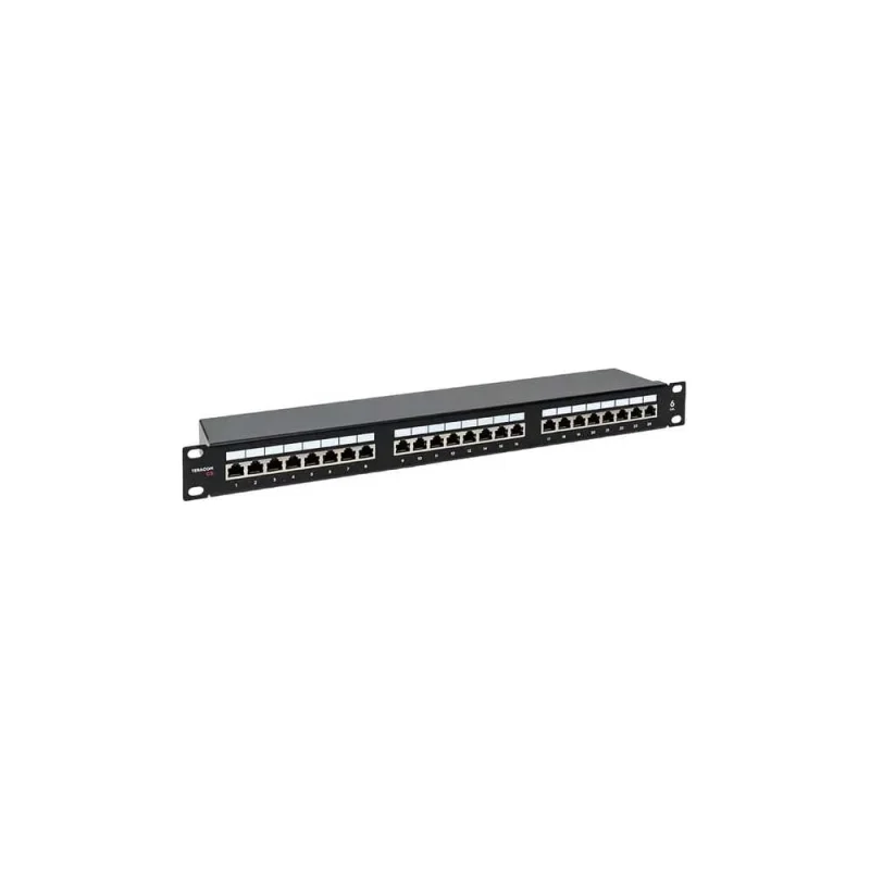 Патч-панель EKF TERACOM CS 19'' Cat.6 1U полный экран STP 24 порта RJ-45 Dual IDC с органайзером TRCS-PPNL-6STP-1U24