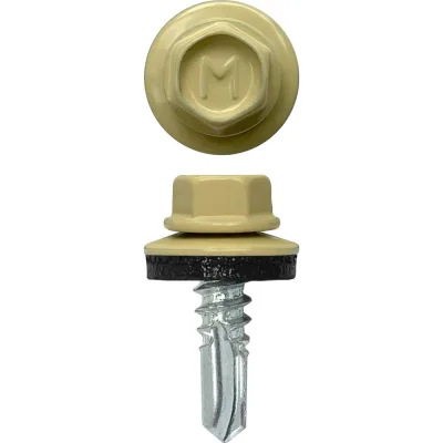 Кровельный саморез Daxmer 5,5x19 RAL 1014 сверло №3, 250 шт 00000304267