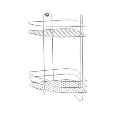 Угловая полка Рыжий кот двухъярусная Vento Plus 23*23*41,5 см хром 310848