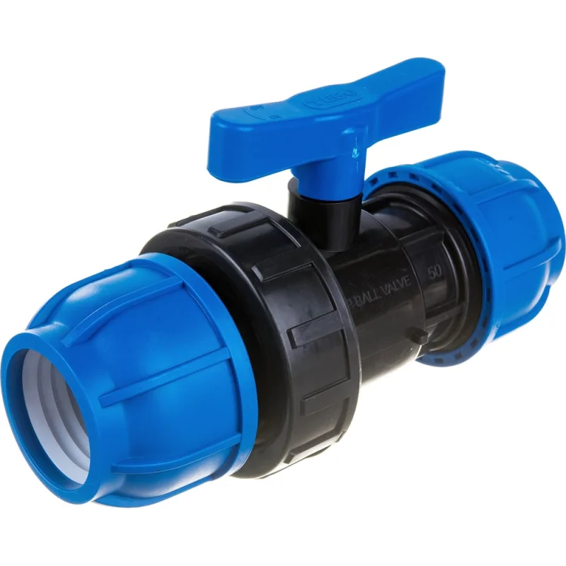Компрессионный шаровой кран TEBO ПНД 50x50 T-ПНД.Кш.0.50-50.CN