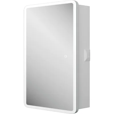 Зеркальный шкаф Bauedge Bau Stil 50x80, LED подсветка, сенсор, плавное закрывание, оборачиваемый BS5080W