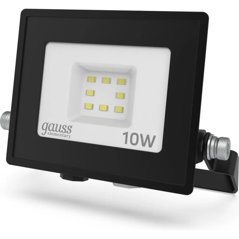 Светодиодный прожектор Gauss Elementary 10W 850lm 6500К IP65 PROMO черный 613100310P