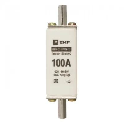 Вставка плавкая EKF ППН-33 100А 50 кА 660 В (fus-33/100)