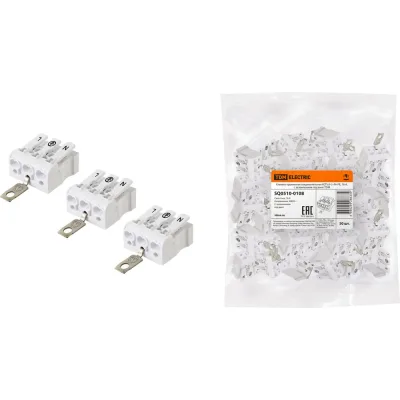 Пружинная соединительная клемма TDM ELECTRIC КСПз3-L+N+PE (16 A; с заземлением под винт) SQ0510-0108