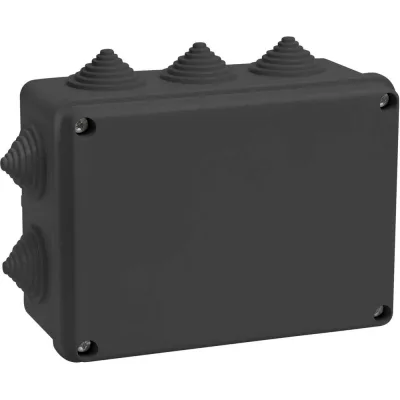 Распаячная коробка IEK км41242 150x110x70мм ip55 10 вв. черная UKO11-150-110-070-K02-55