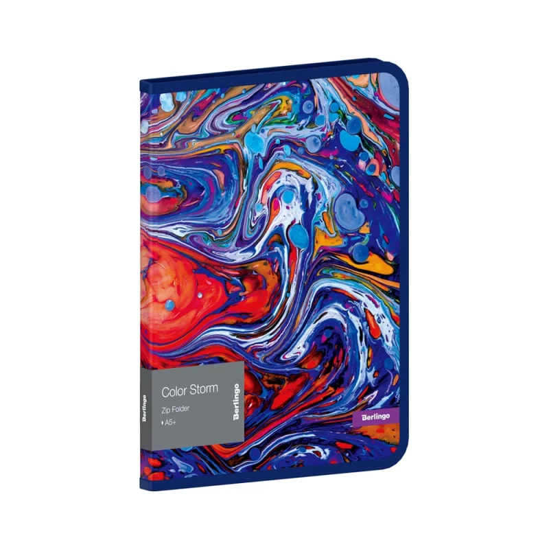 Папка на молнии BERLINGO Color Storm А5+, 600 мкм, с рисунком ZF5_A5031