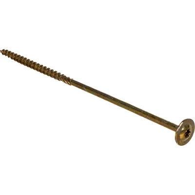 Саморез по дереву HIMTEX проф. желт. тарельчатая голова Torx 40, 8x240, 50 шт. 08240Wh