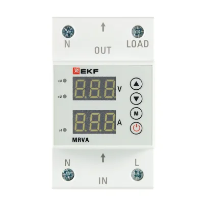 Реле напряжения и тока модульное EKF PROxima 230 В 63 А тип AC с дисплеем (MRVA-63A)