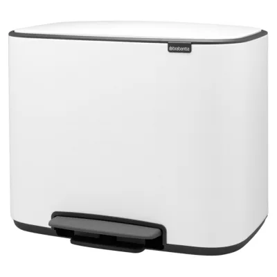 Ведро для мусора Brabantia Bo Pedal Bin с крышкой 36 л металл белое с педалью