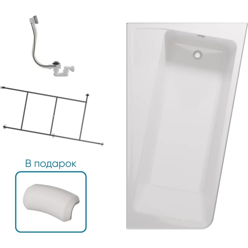 Ванна 1Marka ДИРЕКТ/DIRECT 1700х1000 R Комплект Стандарт 2 П 01дир1710пкс2+п