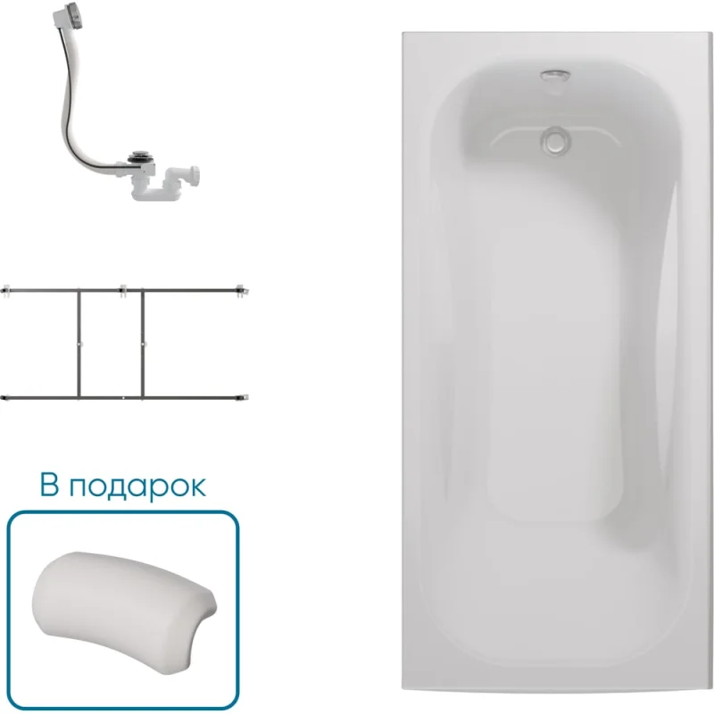 Ванна 1Marka КЛАССИК/CLASSIC 1500x700 A, комплект Стандарт 2 П 01кла1570кс2пП