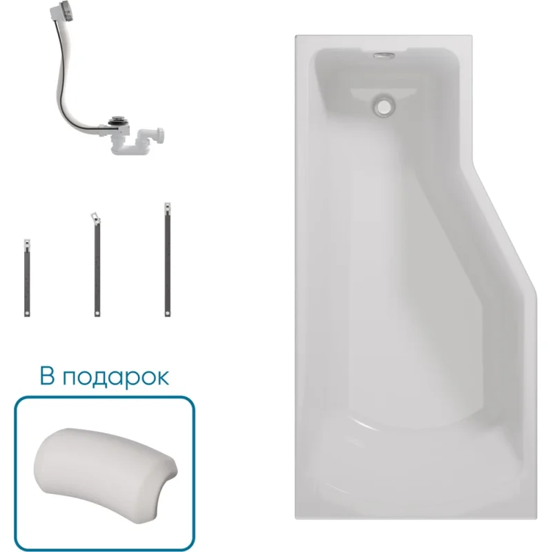 Ванна 1Marka КОНВЕЙ/CONVEY 1500x750 L, комплект Стандарт 2 П 01 kon1575л кс2+п