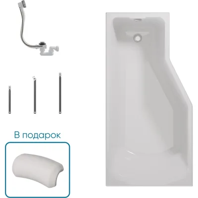 Ванна 1Marka КОНВЕЙ/CONVEY 1500x750 L, комплект Стандарт 2 П 01 kon1575л кс2+п