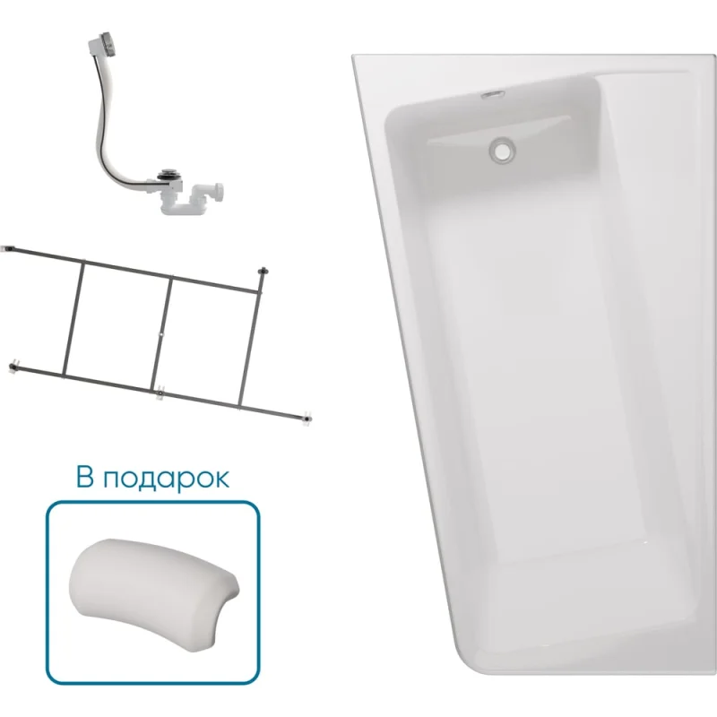 Ванна 1Marka ДИРЕКТ/DIRECT 1700х1000 L Комплект Стандарт 2 П 01дир1710лкс2+п
