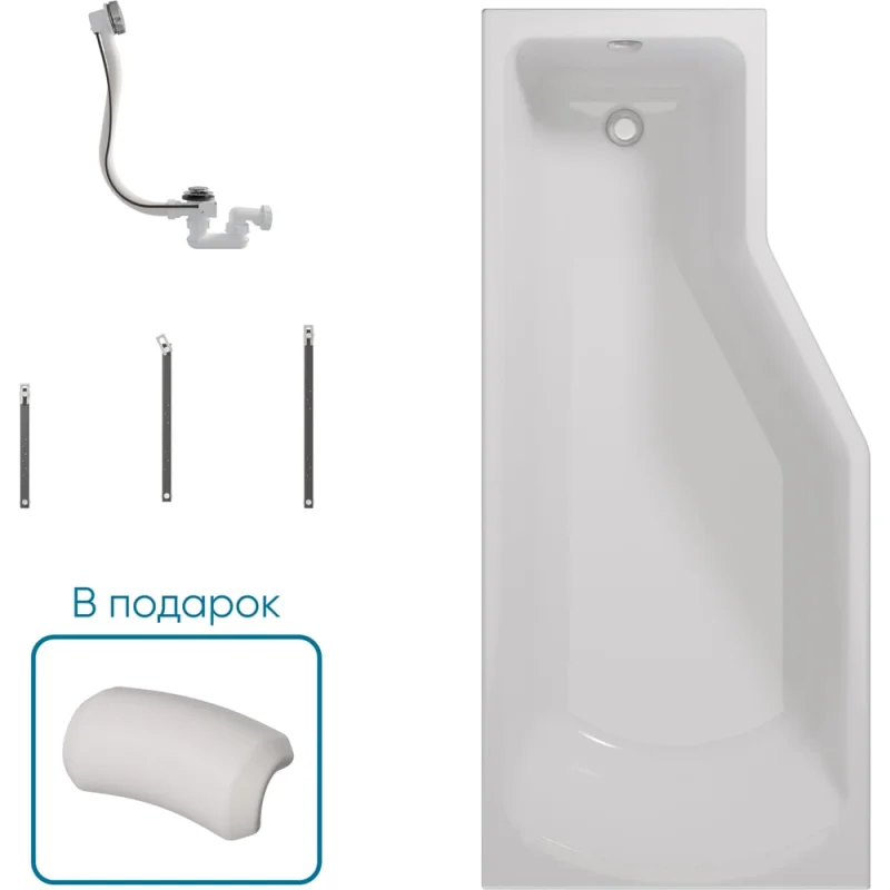 Ванна 1Marka КОНВЕЙ/CONVEY 1700x750 L, комплект Стандарт 2 П 01 kon1775л кс2+п