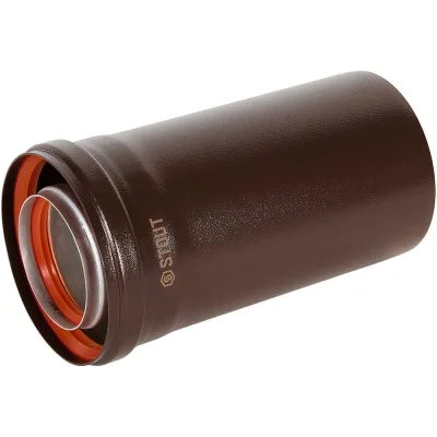Удлинитель дымохода конденсационный коаксиальный STOUT D80/125, L250 мм, коричневый, SCR-8012-700250 / PEE9H4MMBMKT36