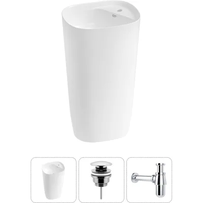 Комплект 3 в 1 Wellsee Bathroom Sink напольная раковина 50x45x89 см, состоит из 3331 20215528R