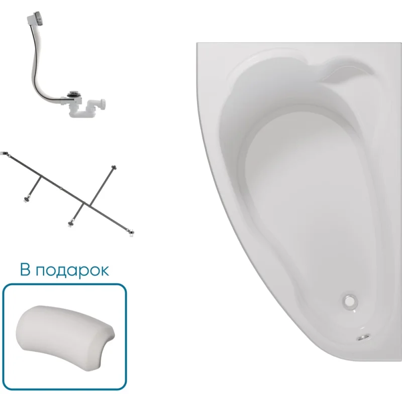 Ванна 1Marka ЛИЛ/LIL 1400x900 L, комплект Стандарт 2 П 01 lil1490л кс2+п