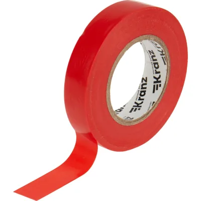 Изолента ПВХ KRANZ 0,13х15 мм, 25 м, красная KR-09-2104