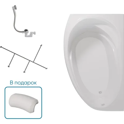 Ванна 1Marka ДЖУЛИАННА/JULIANNA 1600х950 R Комплект Стандарт 2 П 01дж1695пкс2+п