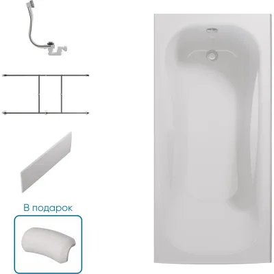Ванна 1Marka КЛАССИК/CLASSIC 1500x700 A, комплект Премиум П 01кла1570кпп