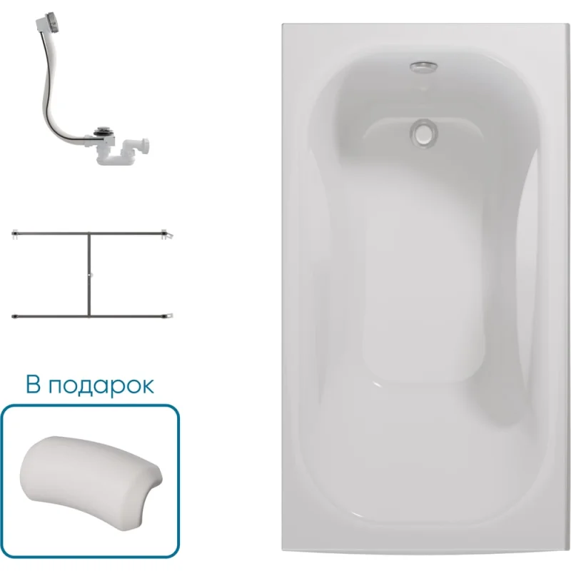 Ванна 1Marka КЛАССИК/CLASSIC 1300х700 А Комплект Стандарт 2 П 01кла1370кс2п