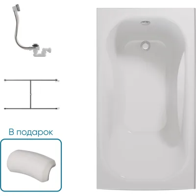 Ванна 1Marka КЛАССИК/CLASSIC 1300х700 А Комплект Стандарт 2 П 01кла1370кс2п