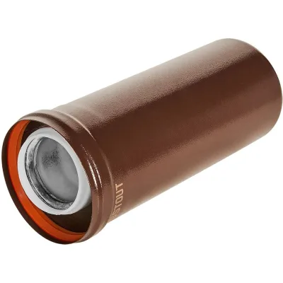 Удлинитель дымохода конденсационный коаксиальный STOUT D60/100, L250 мм, коричневый, SCR-8610-700250 / PEE9H4MMBMK4R0