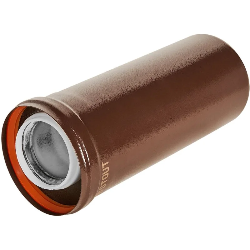 Удлинитель дымохода конденсационный коаксиальный STOUT D60/100, L250 мм, коричневый, SCR-8610-700250 / PEE9H4MMBMK4R0