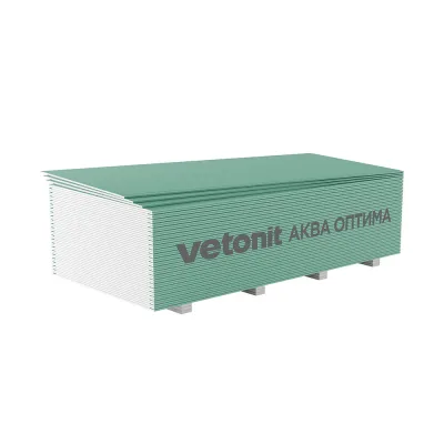 Гипсокартон Vetonit (Gyproc) Аква Оптима 2700х1200х12,5 мм влагостойкий
