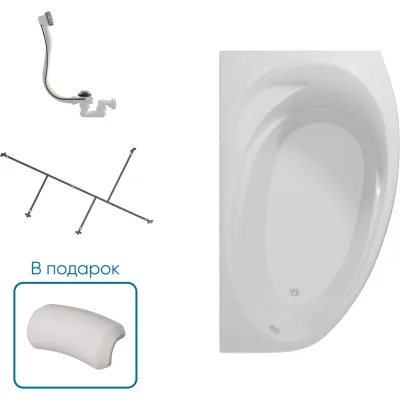 Ванна 1Marka ДЖУЛИАННА/JULIANNA 1500х900 R Комплект Стандарт 2 П 01дж1595пкс2+п