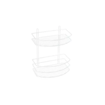Полка для ванной Fixsen Муар двухъярусная 250х150х300 мм металл белая (720W-2)
