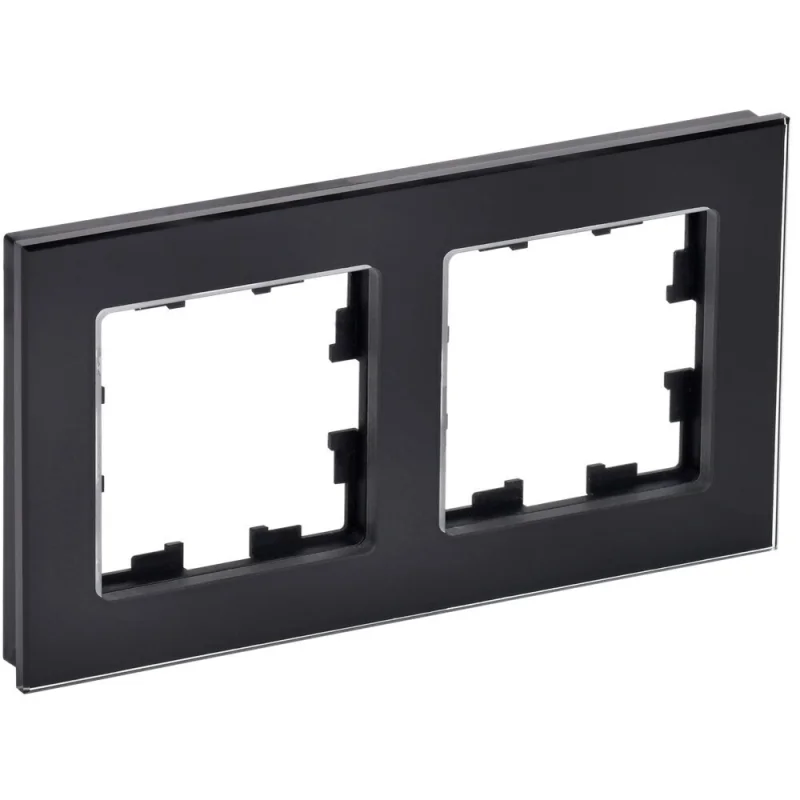 Рамка IEK Brite двухместная черная (BR-M22-G-K02)